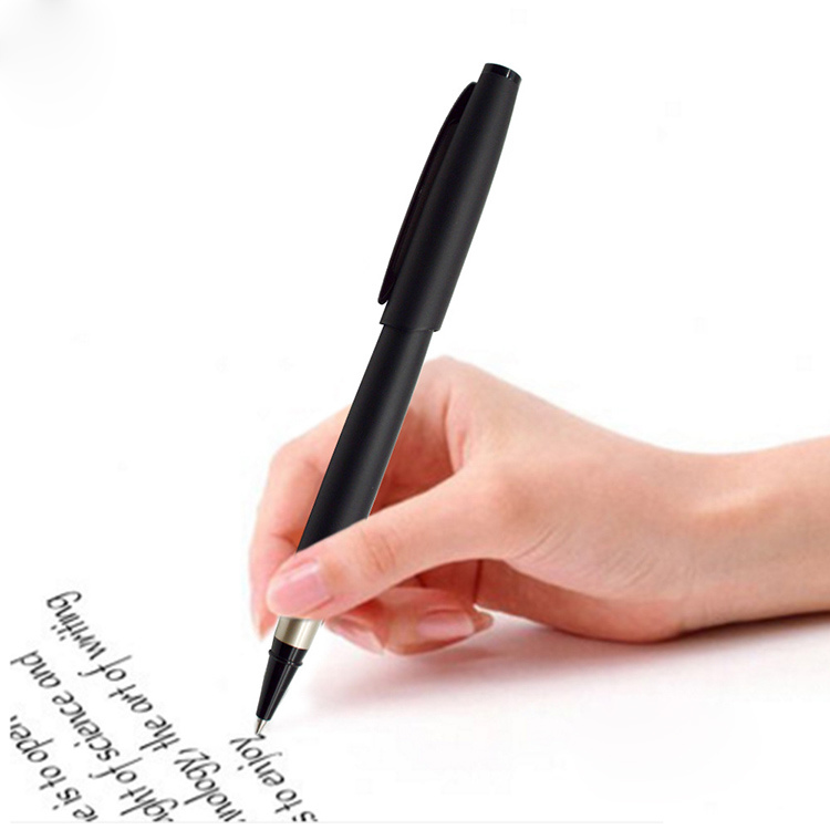 Office Stationery Frosted Black Metal Signature Roller Pen