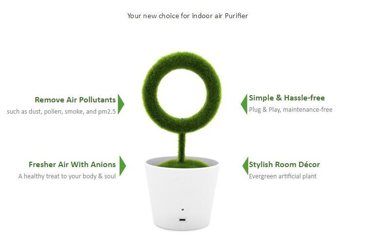 2019 Office Decoration Desktop Greenery Plant Air Purifier