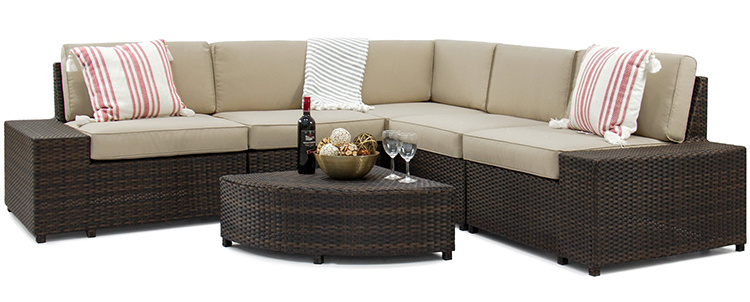 Outdoor Garden Furniture Cheap PE Rattan Waterproof Corner Sofa Set