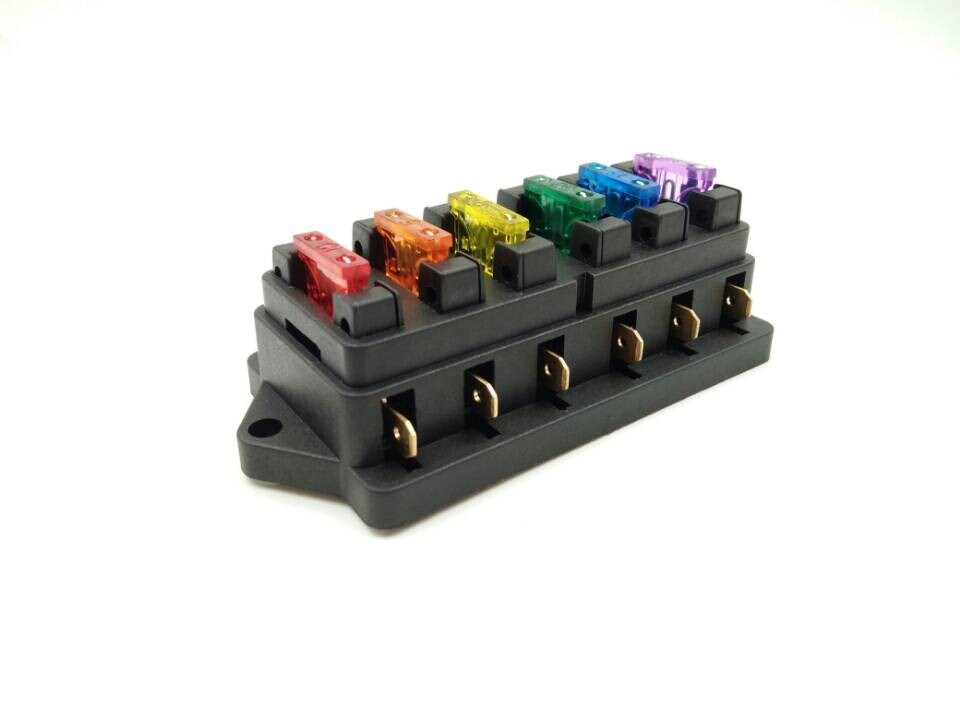 6 Way Car Auto Standard Blade Fuse Box Holder Block