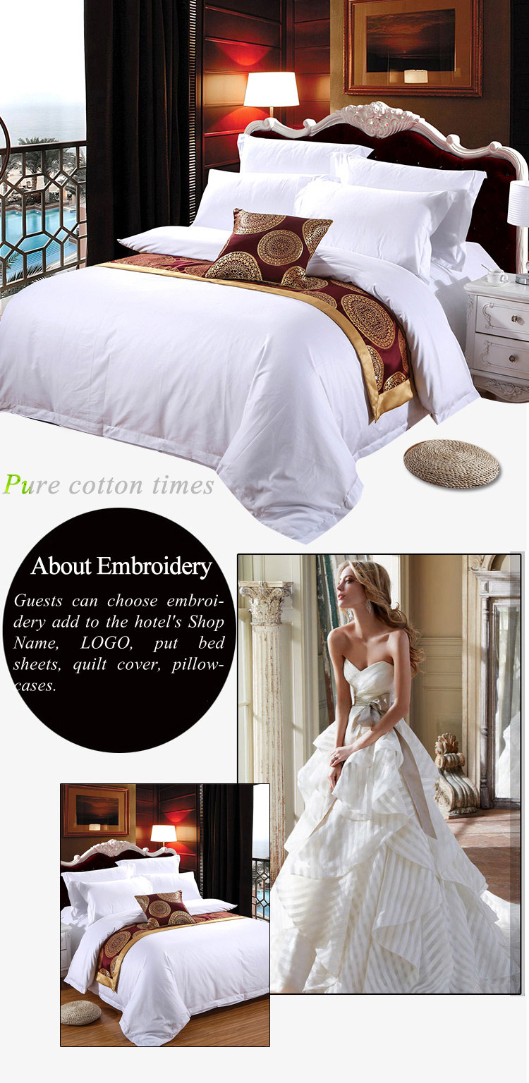 Yrf Hotel Linen Sheet Cotton White Bedding Sets Hotel Room