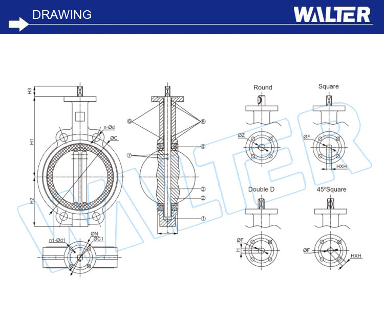 Water Flow Control Hand Operated Wafer Butterfly Valve