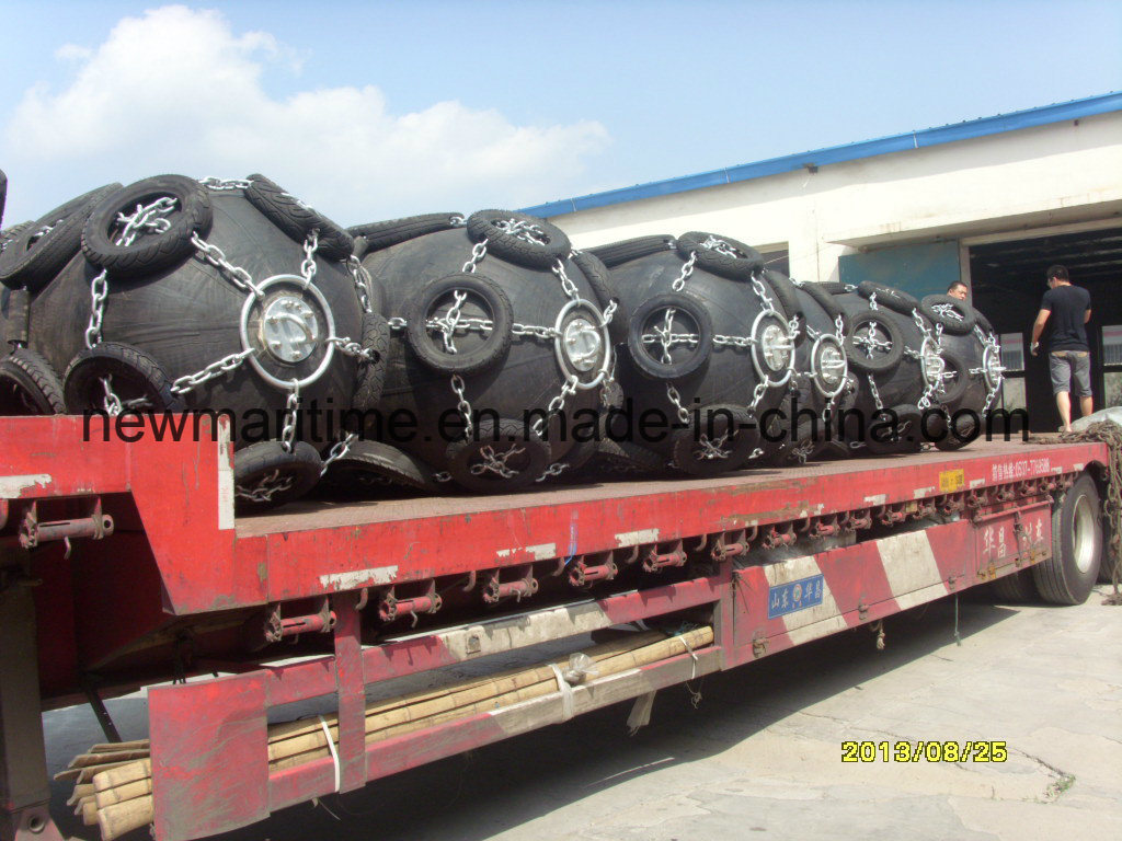 Marine Pneumatic Rubber Fender with Galvanized Chain and Tire