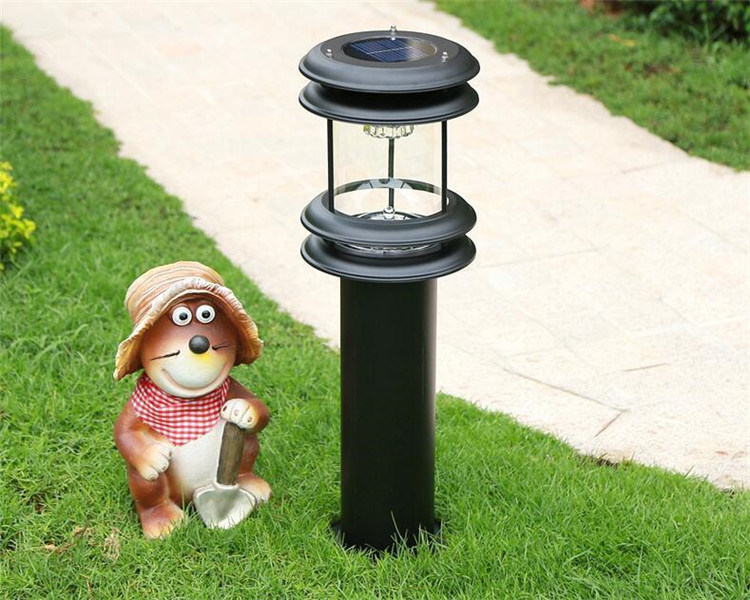 Kingconn Solar Security Power Light Pole LED Lawn Garden Lamp Lighting