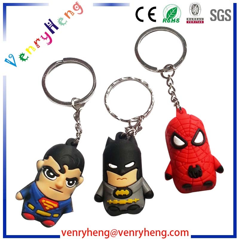 Hot Sales 3D Cartoon PVC Keychain for Promotion Gifts