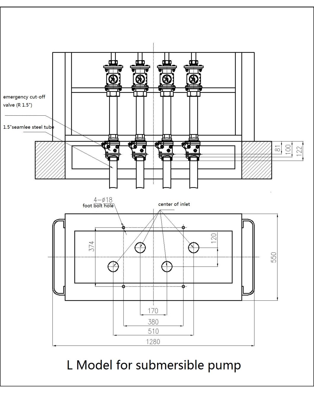 Oil Pump, 4 Nozzles, 4 Flow Meter, Submersible Pump