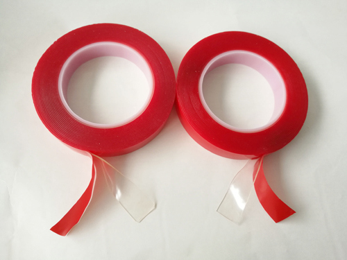 Clear Acrylic Foam Adhesive Tape with Red Film Liner