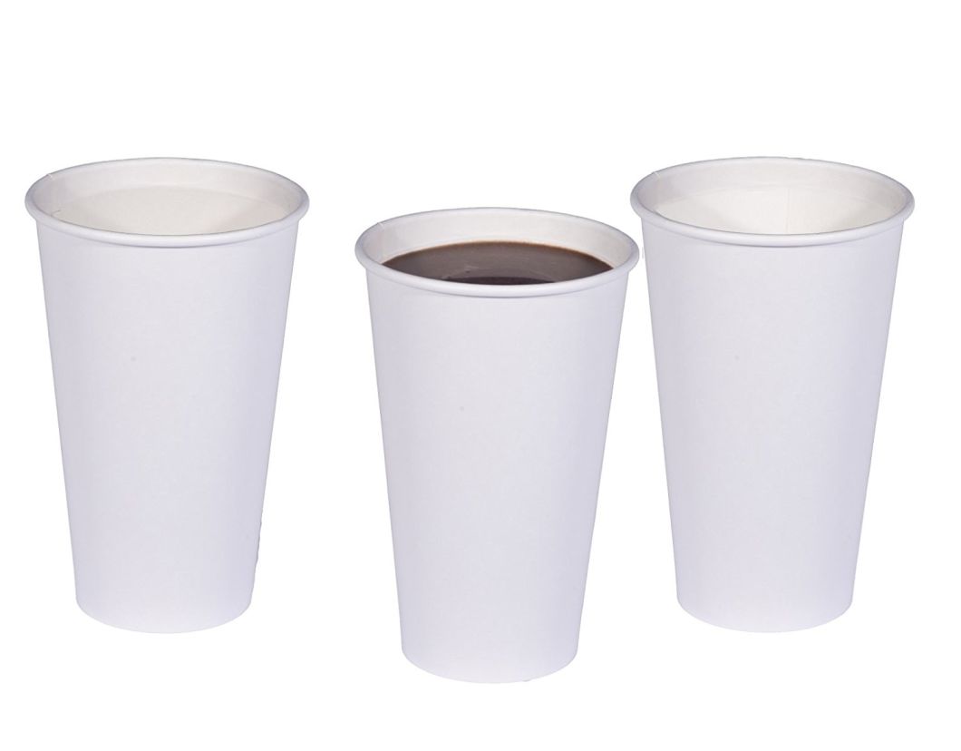 16 Oz White Paper Cups Great for Coffee, Tea, Hot Cocoa