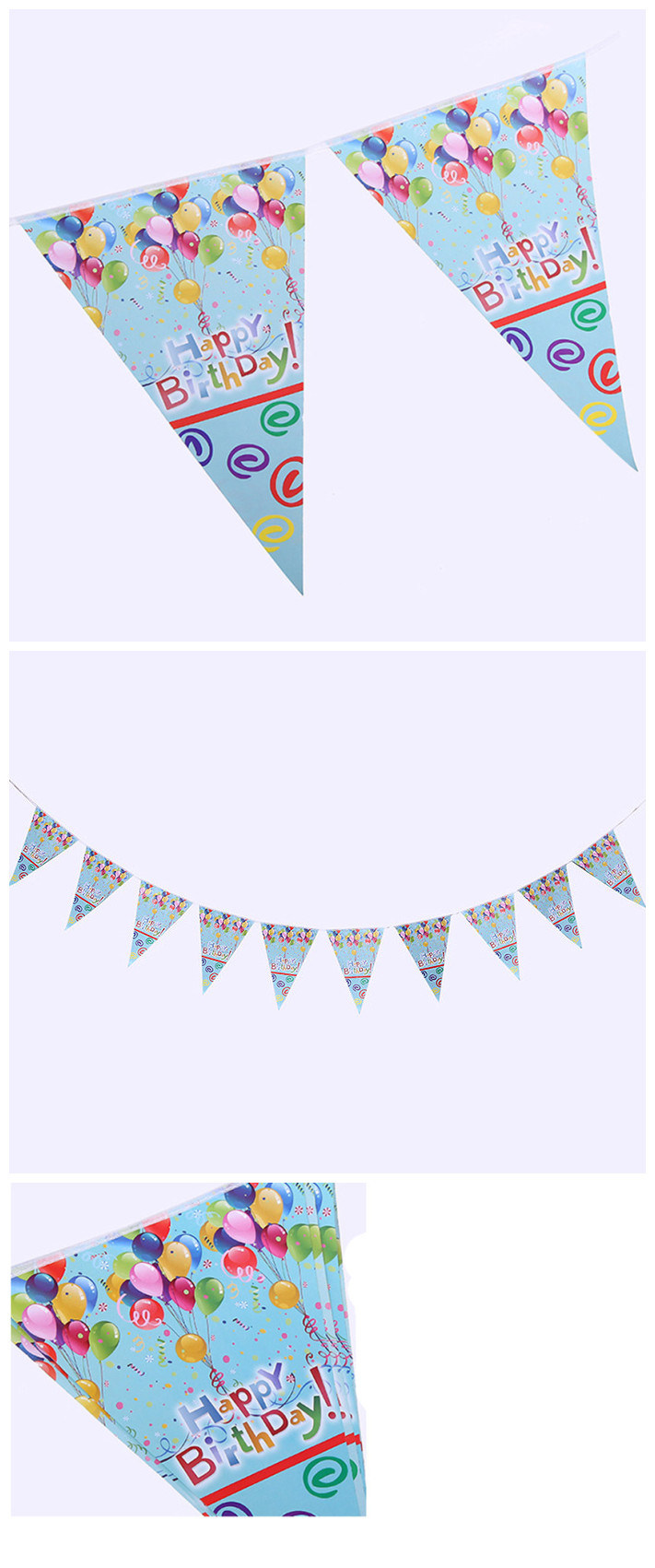 Hot Sale Birthday Pennants Party Custom Triangle Paper Color Flags