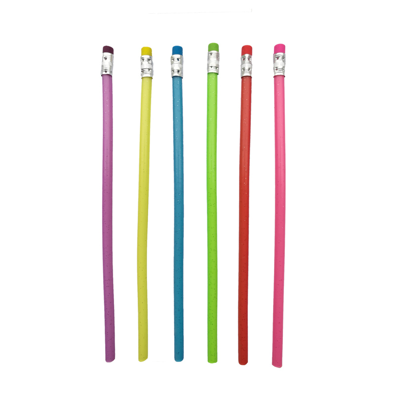 Hot Sale Novelty Design Promotion Logo Stationery Soft Bendable Flexible Pencils