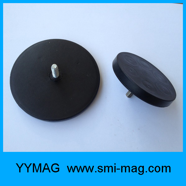 Strong Force Holding Rubber Mount Cup Magnet for Delicate Surface