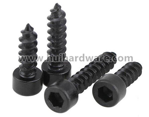 Black Oxide Carbon Steel Hex Socket Head Self Tapping Wood Screw