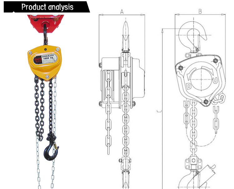 5 Ton Manual Chain Hoist 3 Ton Hand Chain Hoist 10 Ton Chain Hoist with Trolley