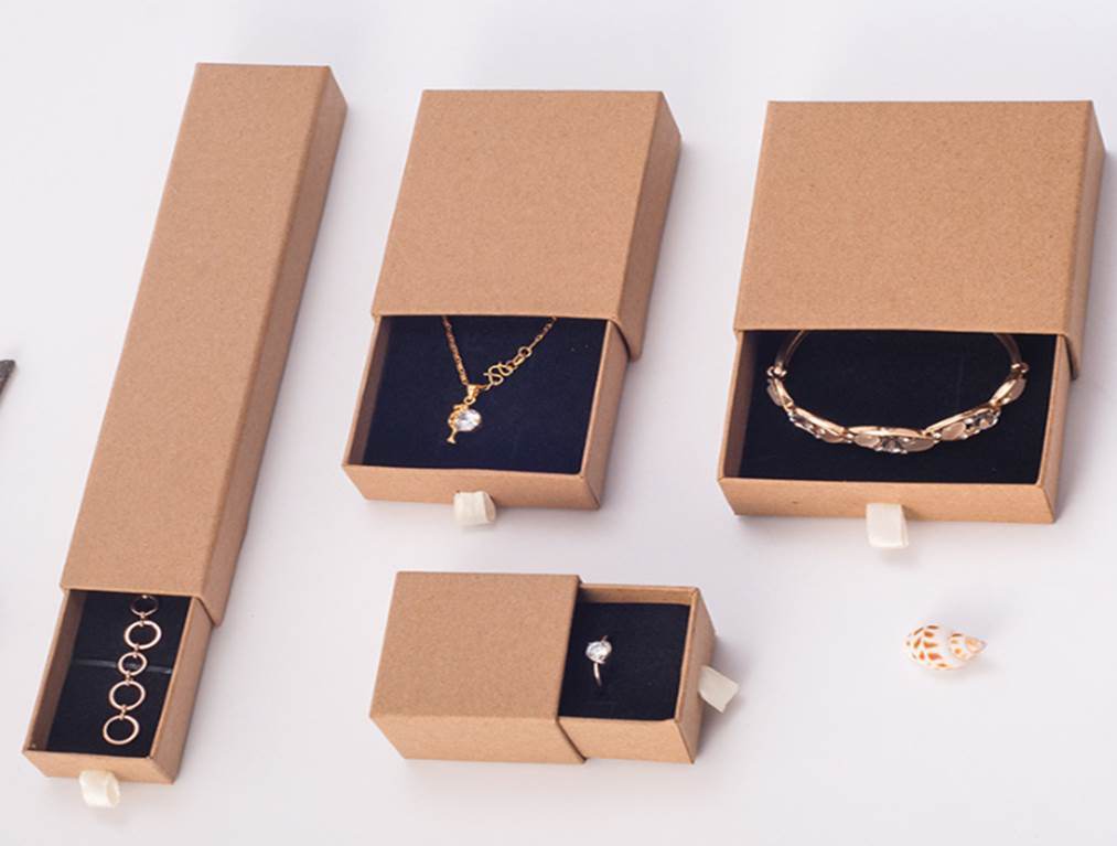 Kraft Paper Small Big Paper Drawer Box, Sliding Drawer Box Jewelry Jewellery Bracelet Rings Gift Boxes Jewelry Box
