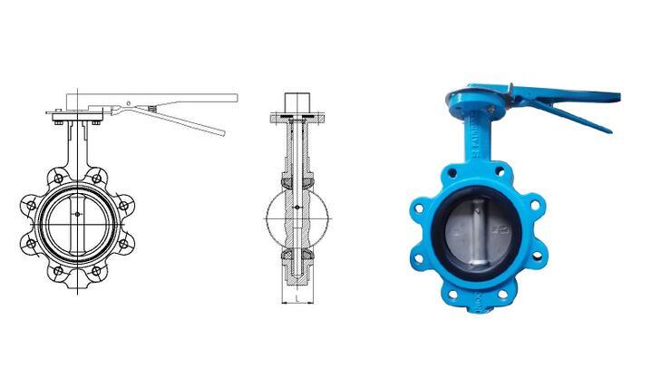 Lugged Type Rubber Lined Wafer Butterfly Valve