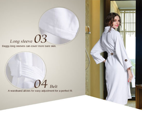 High Quality Polyester Polar Fleece Velvet/Velour Hotel Bathrobe