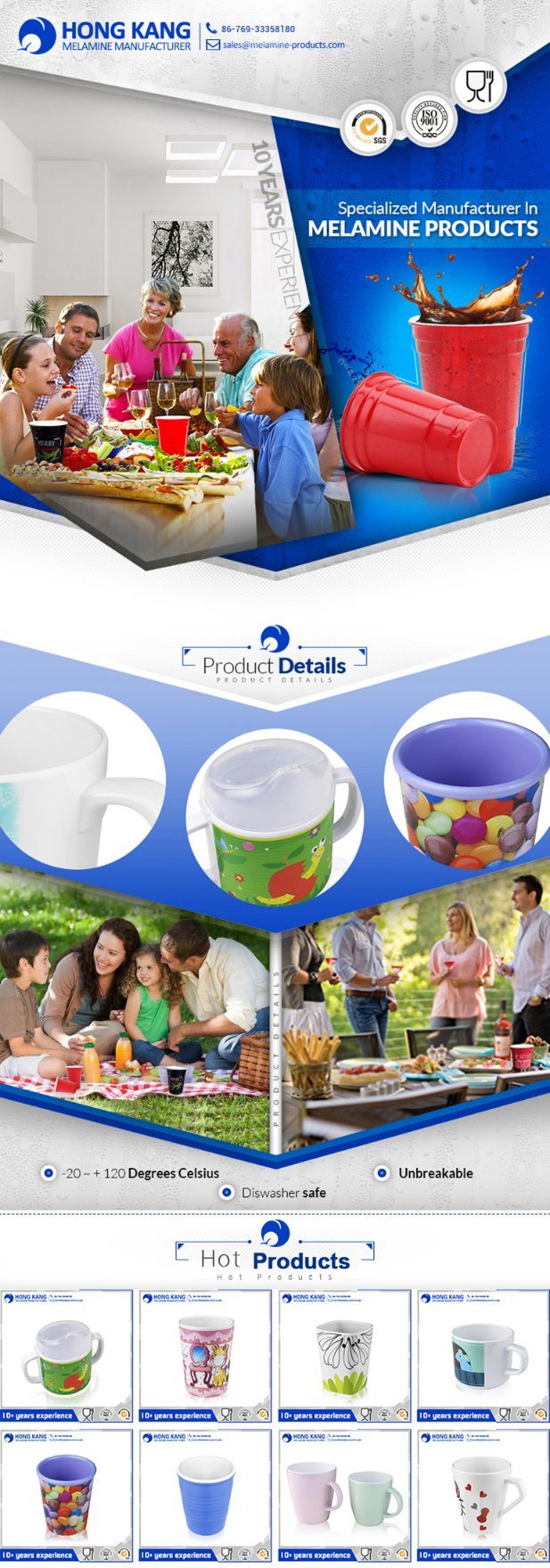 Hot Sales Eco-Friendly Custom Coffee Plastic Melamine Mug