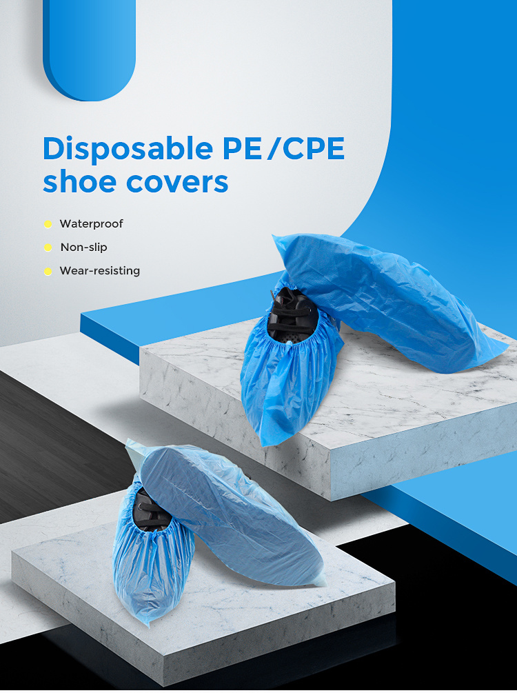 PE / CPE Shoecover Waterproof Disposable Shoe Cover for Medical and Industry Use/ Factory Wholesale Disposable Shoe Cover