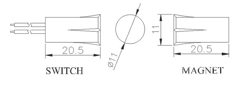 Embedded Door Magnetic Switch, Cable Door Magnetic Switch