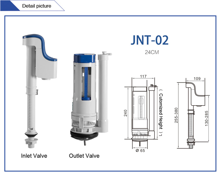 Plastic Dual Flush Fill Valve for Two Pieces Toilet