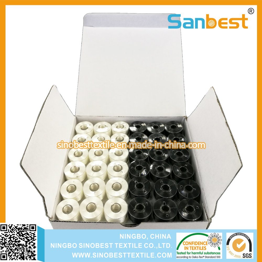 Plastic Sided Pre-Wound Bobbins Thread for Embroidery