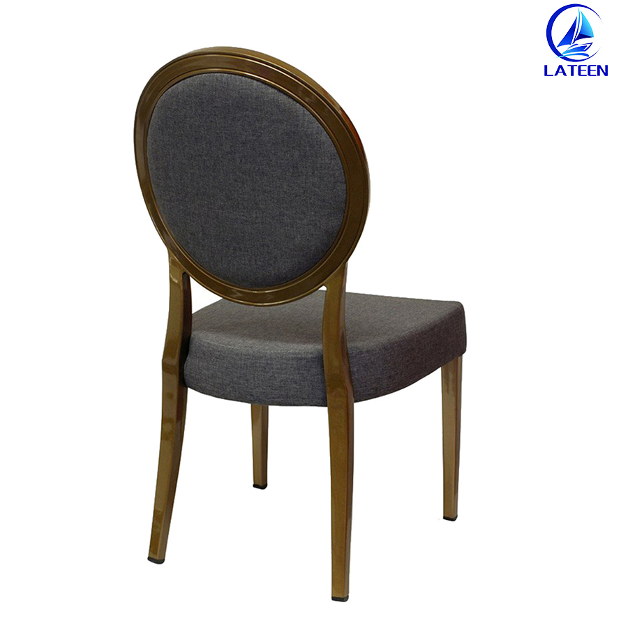 Sale Round Backrest Fabric Cushion Dining Chair Imitated Wooden