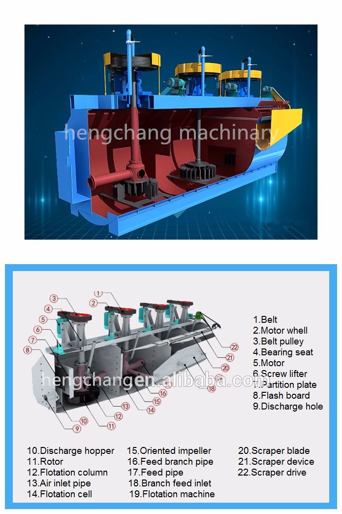 Mineral Flotation Machine Pyrite/ Zircon/ Rutile/ Monazite/ Phosphate/ Tungsten/Tin