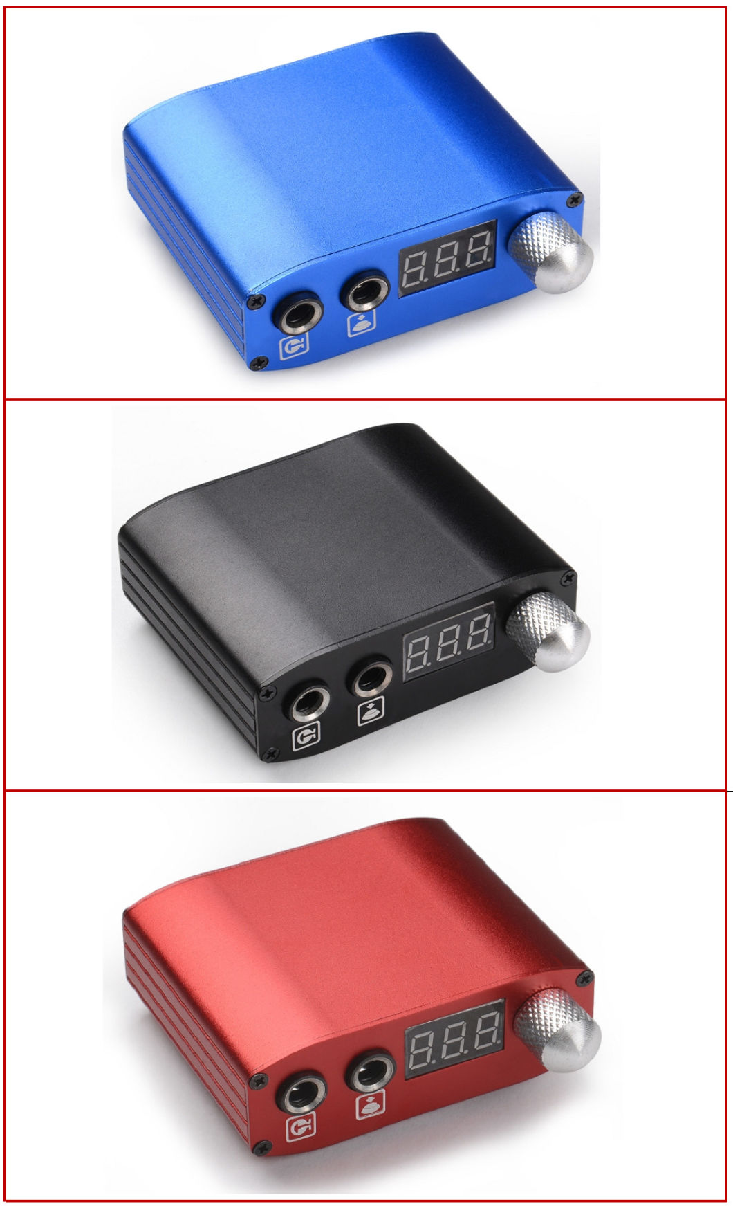 Quality Assurance 10 Turn Mini Digital Tattoo Machine Power Supply Black/Red/Blue Available