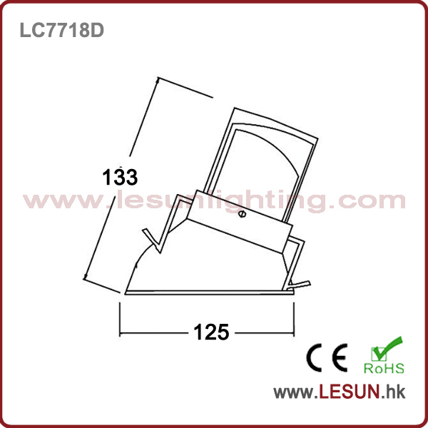 Recessed Instal 12W Dimmable COB LED Ceiling Downlight LC7718d