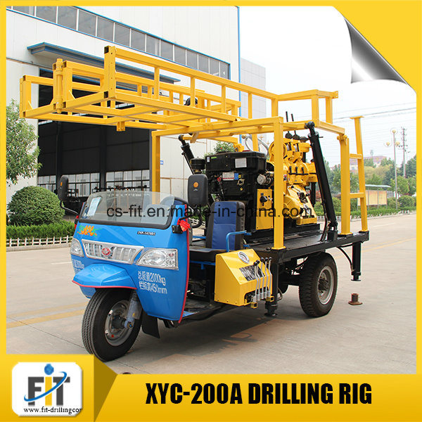 200m Depth Motor Tricycle Truck Mounted Core Drilling Rig