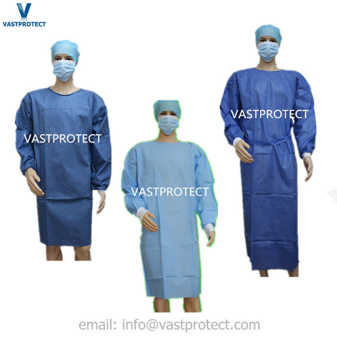 Sterile Reinforced Nonwoven SMS Disposable Surgical Gown