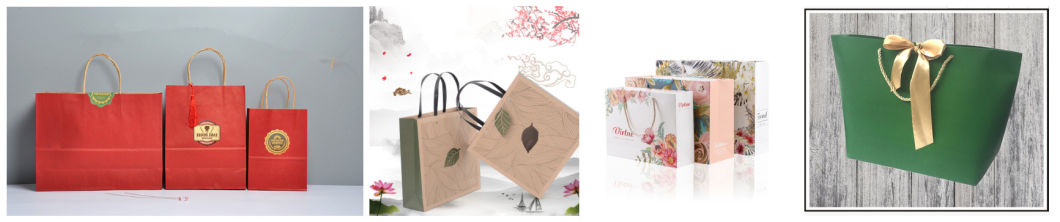 Offset Printing White Card Paper Hand Bag with Rope Handle