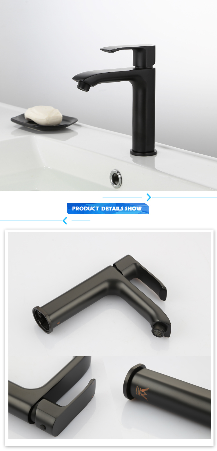Top Quality Black Bathroom Mixer Tap with Watermark Certification