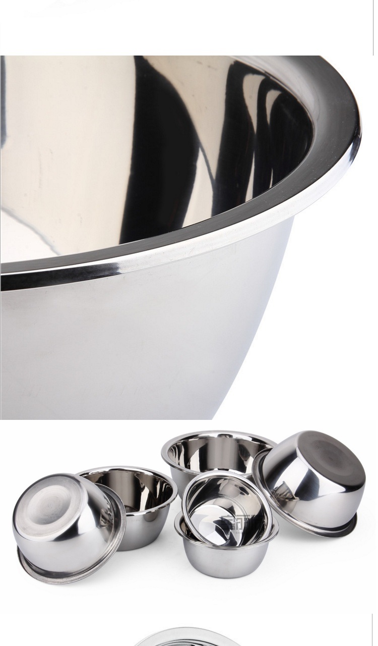 201 Multi-Size Thickened Stainless Steel Mixing Bowl Salad Bowl /Stainless Steel Hand Washing Basin