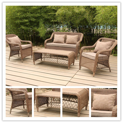Soft Cushion Lounge Sofa Set Coffee Table Rattan Outdoor Furniture