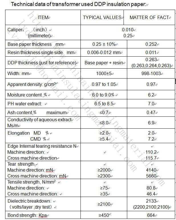 Electrical Insualtion Diamond Dotted Paper DDP Insulation Material