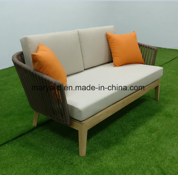 Rope Woven Teak Lounge Sofa Set