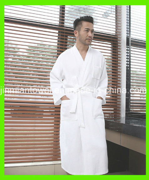 Women's & Men's Terry Robe Plush Cotton SPA Kimono Bathrobe, White