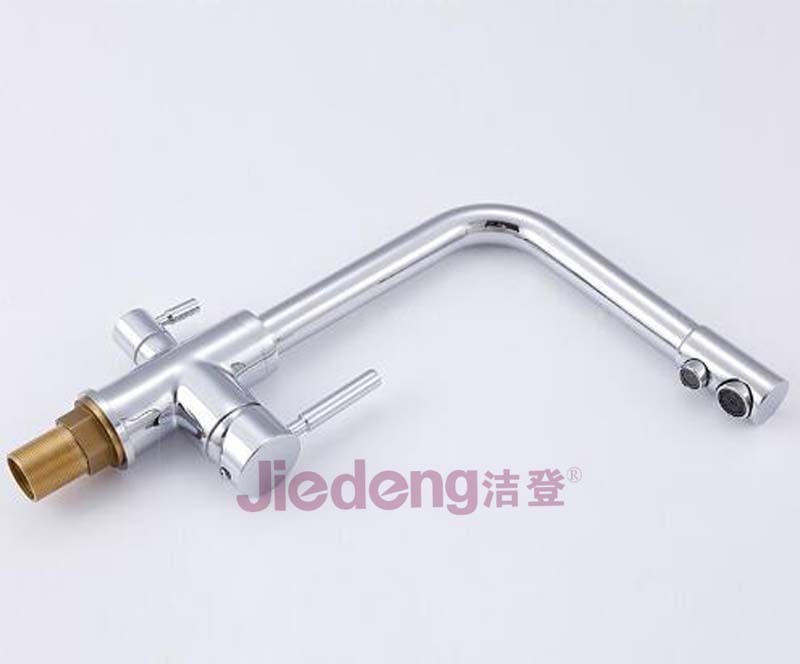 Double Handle 3 Way Drinking Filter Water Brass Kitchen Faucet (YQ-DW04)