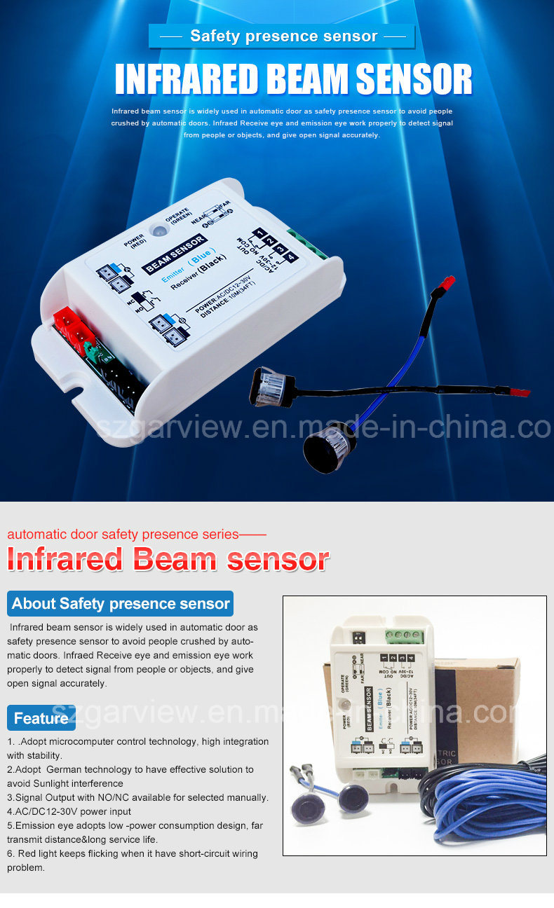 Wireless Infrared Photo Beam Sensor Switch for Autodoors