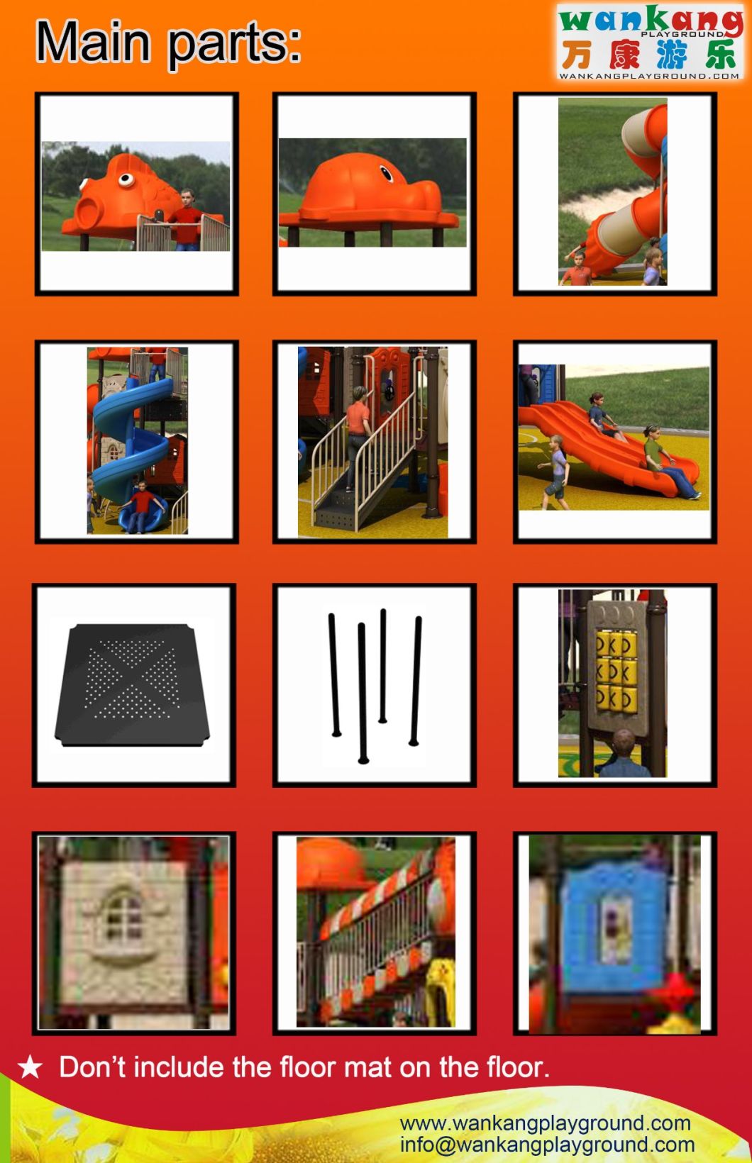 Kids Outdoor Playground Equipment Plastic Slide for School (WK-A180518C)