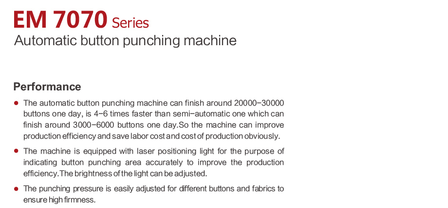 Em-7071; Automatic Punching Machine for Jeans Buttons Sewing Machine