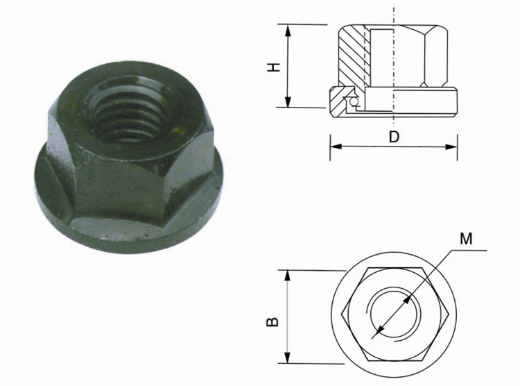 M18 Deluxe Steel High Hardness DIN6331 Hexagonal Nut with Collar