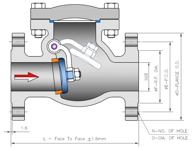 API 6D Carbon Steel High Pressure Counterweight Swing Check Valve