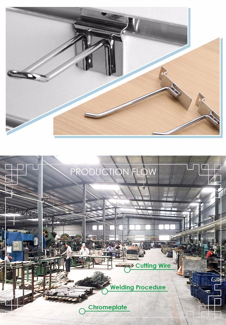 Metal Slatwall Display Hooks for MDF Stand