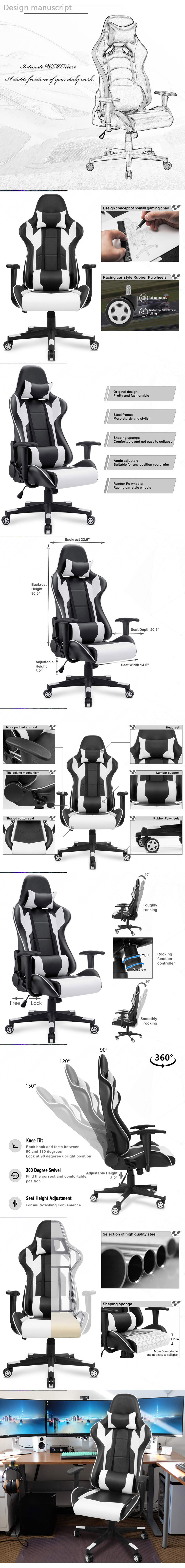 (MED) Partner Hot Selling Cheap Ergonomic Gamer Office Chair Racing Gaming Chair