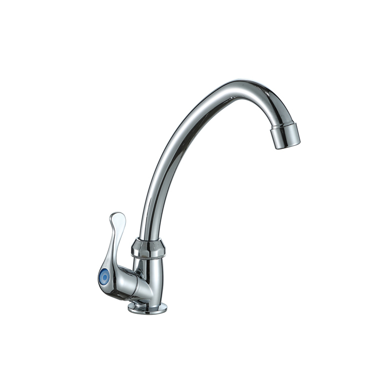 Wall Mounted Single Handle Chrome Plated Plastic Kitchen Sink Water Tap