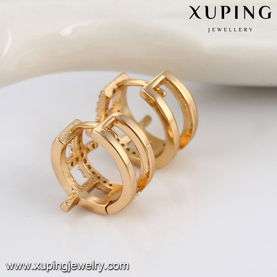 Imitation Fashion 18K Gold Color Diamond Hoop Earring Jewelry