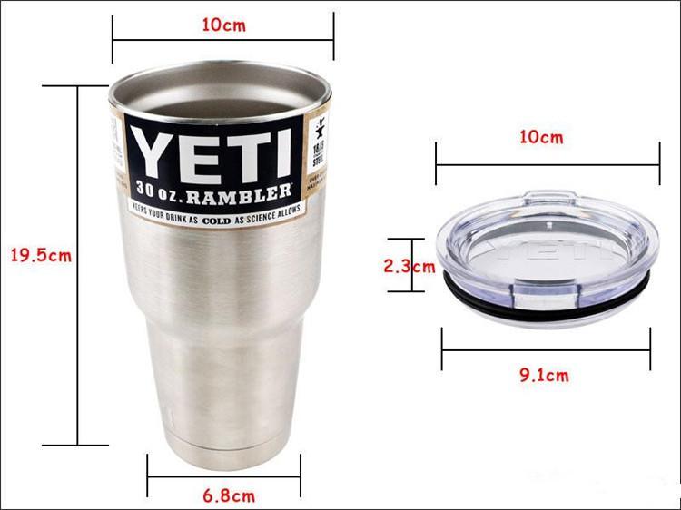 Colorful Yeti Tumbler Rambler Cups Large Capacity Stainless Steel Tumbler Mugs