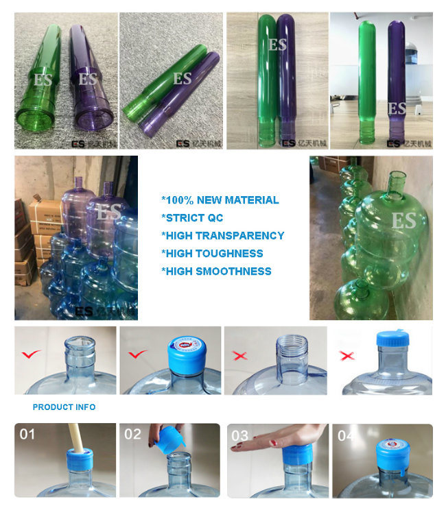 55mm 18.9 19L 20 Liter 5 Gallon Water Pet Plastic Bottle or Preform Machine Price Manufacturers in China Pet Preform